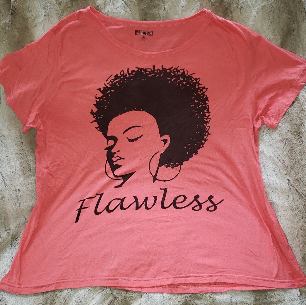 Metro One 3x Flawless dusty pink coral graphic tee - Picture 1 of 8